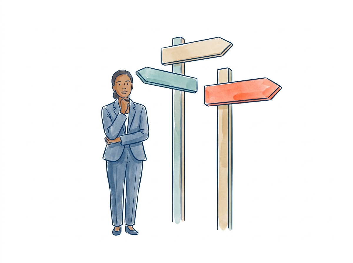 A consultant weighing up three routes
