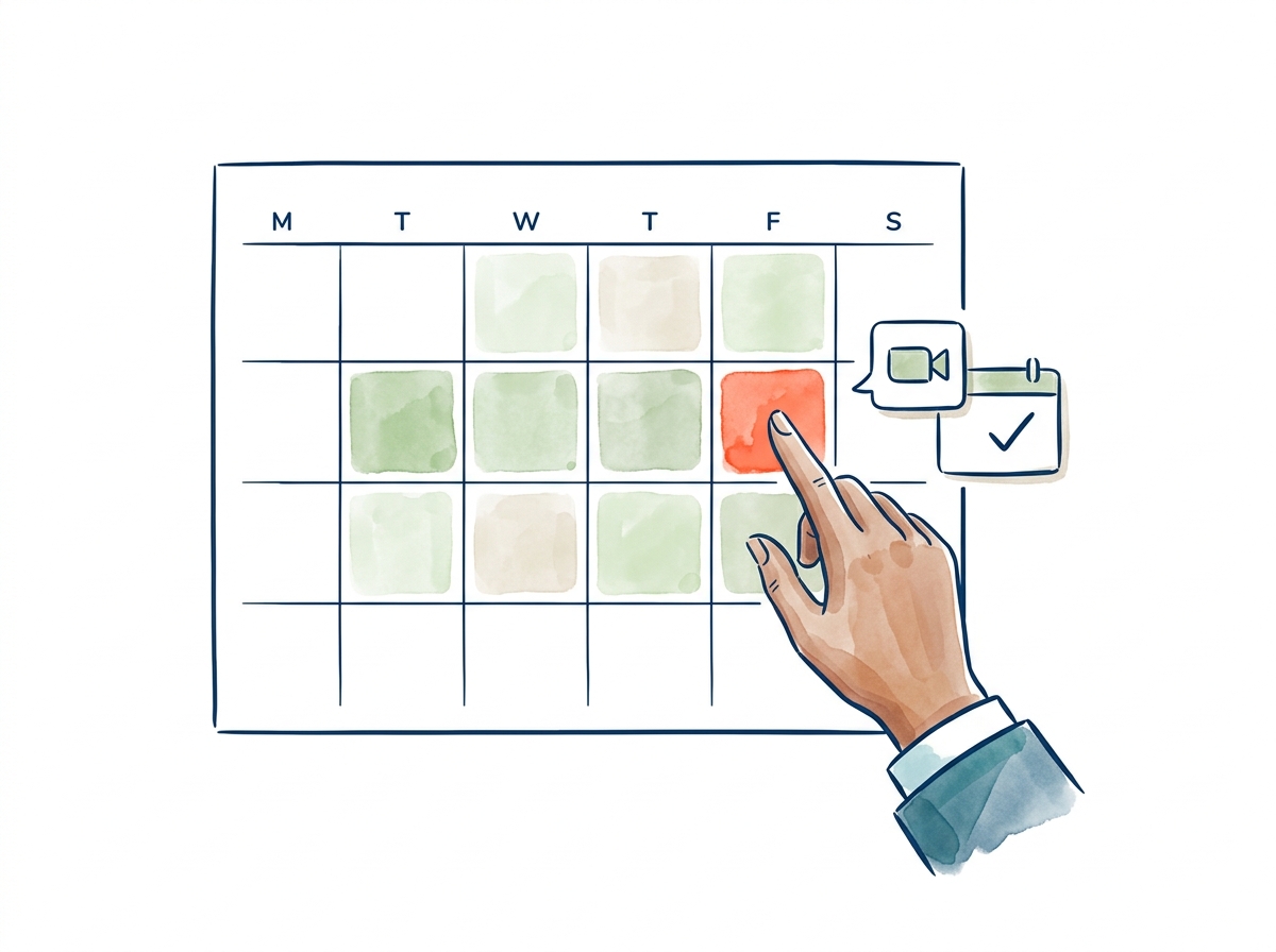 A leader choosing an available slot in a coach calendar