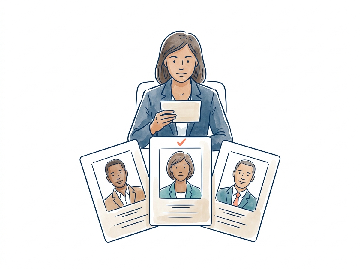 A leader reviewing three recommended coach profiles