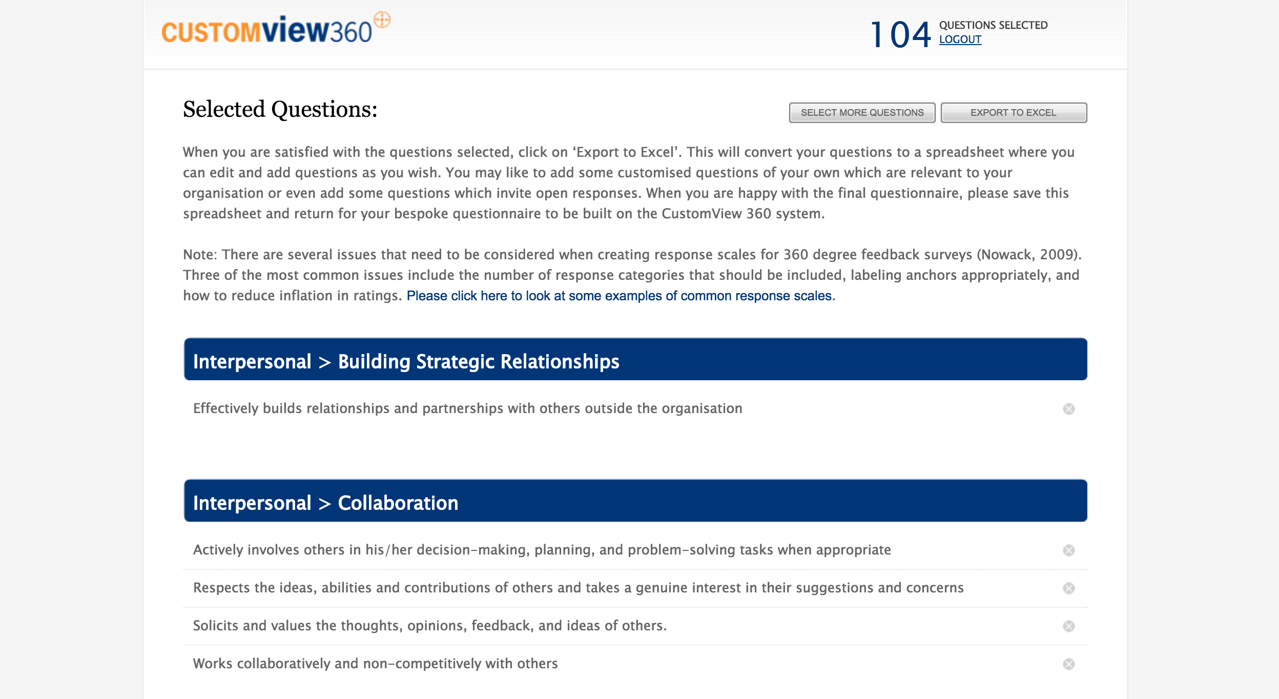 Competency Library - Select questions