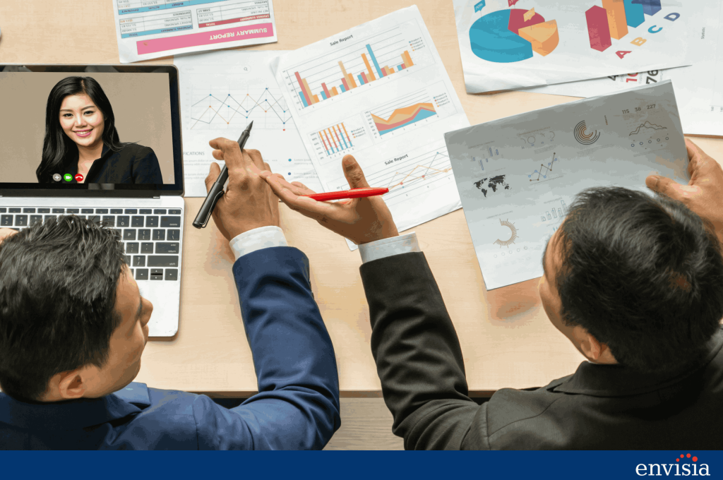 HR professionals tracking 360-degree feedback participation and progress using analytics tools