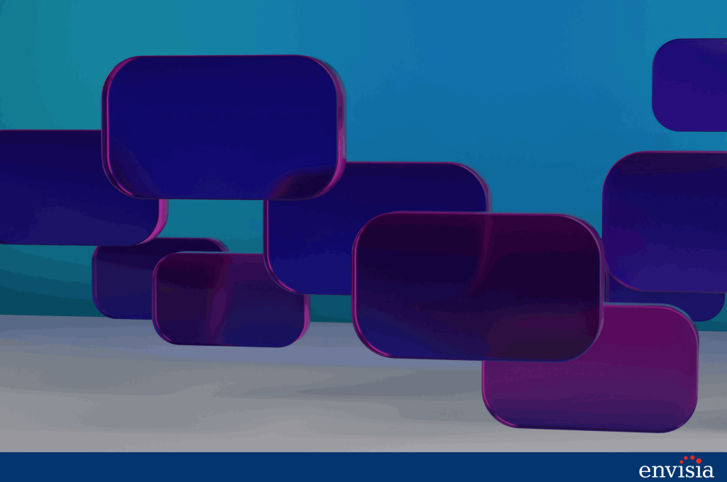Abstract overlapping shapes symbolising structured communication and message flow in 360 degree feedback processes