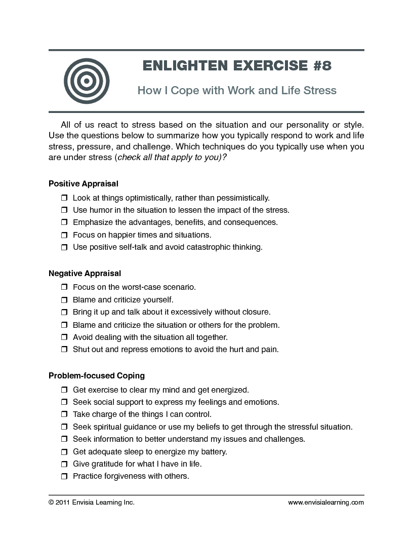 “How I Cope with Work & Life Stress” — printable PDF