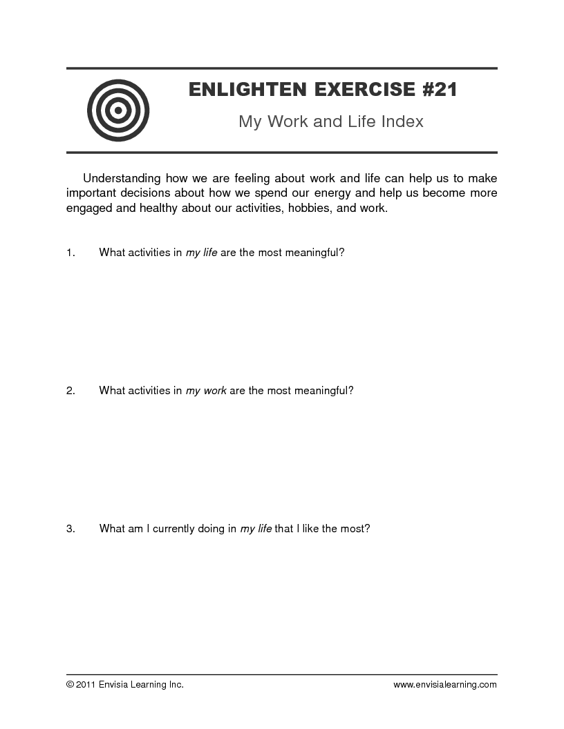 “My Work and Life Index” — printable PDF