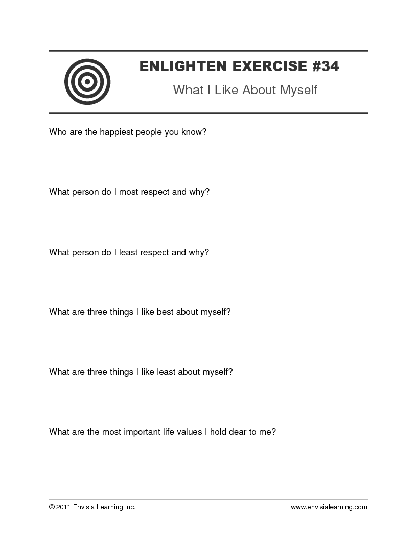 What I Like About Myself — printable PDF