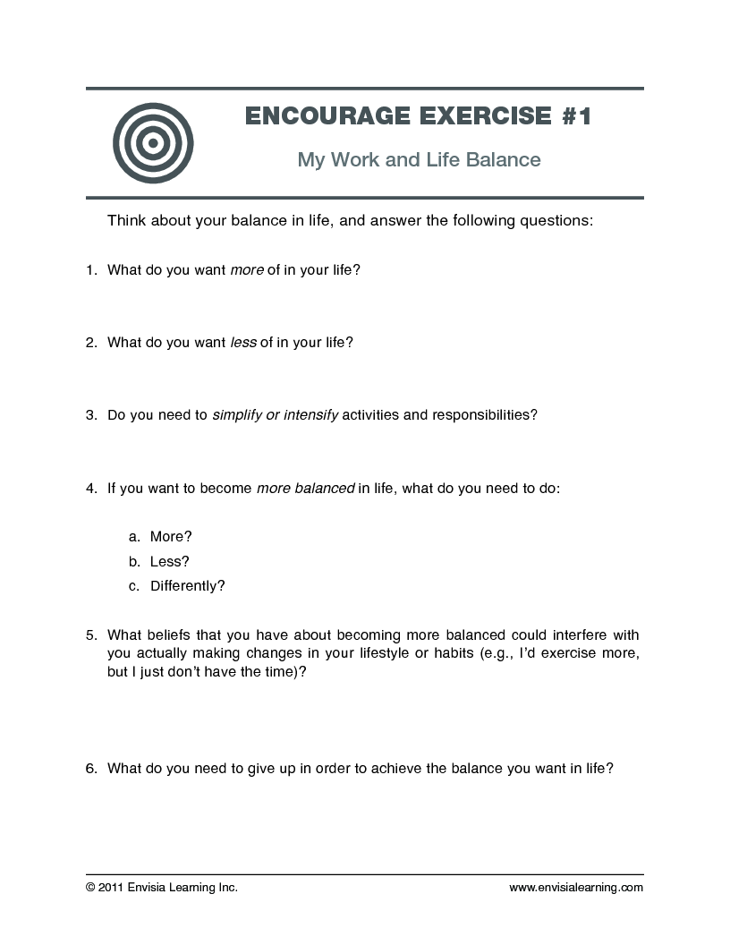 “My Work and Life Balance” — printable PDF