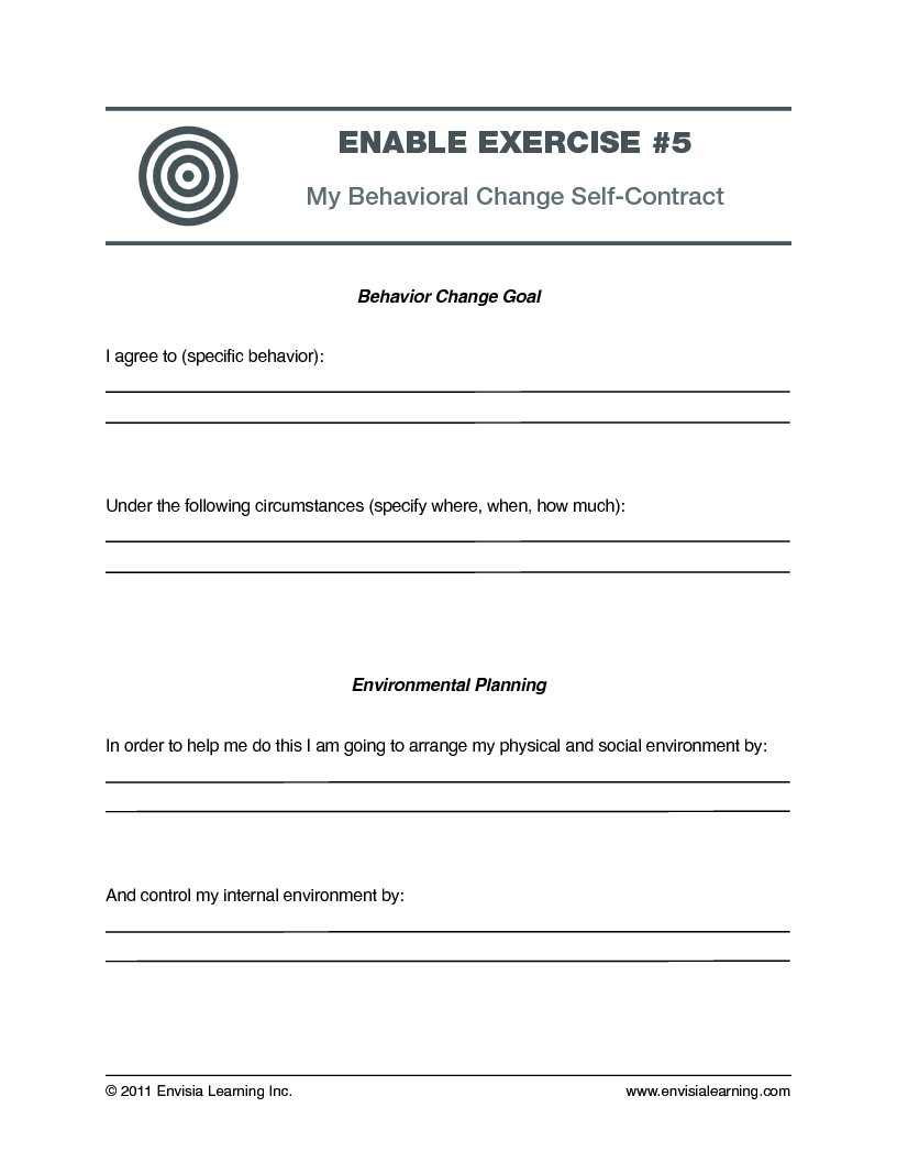 “My Behavior Change Self-Contract” — printable PDF
