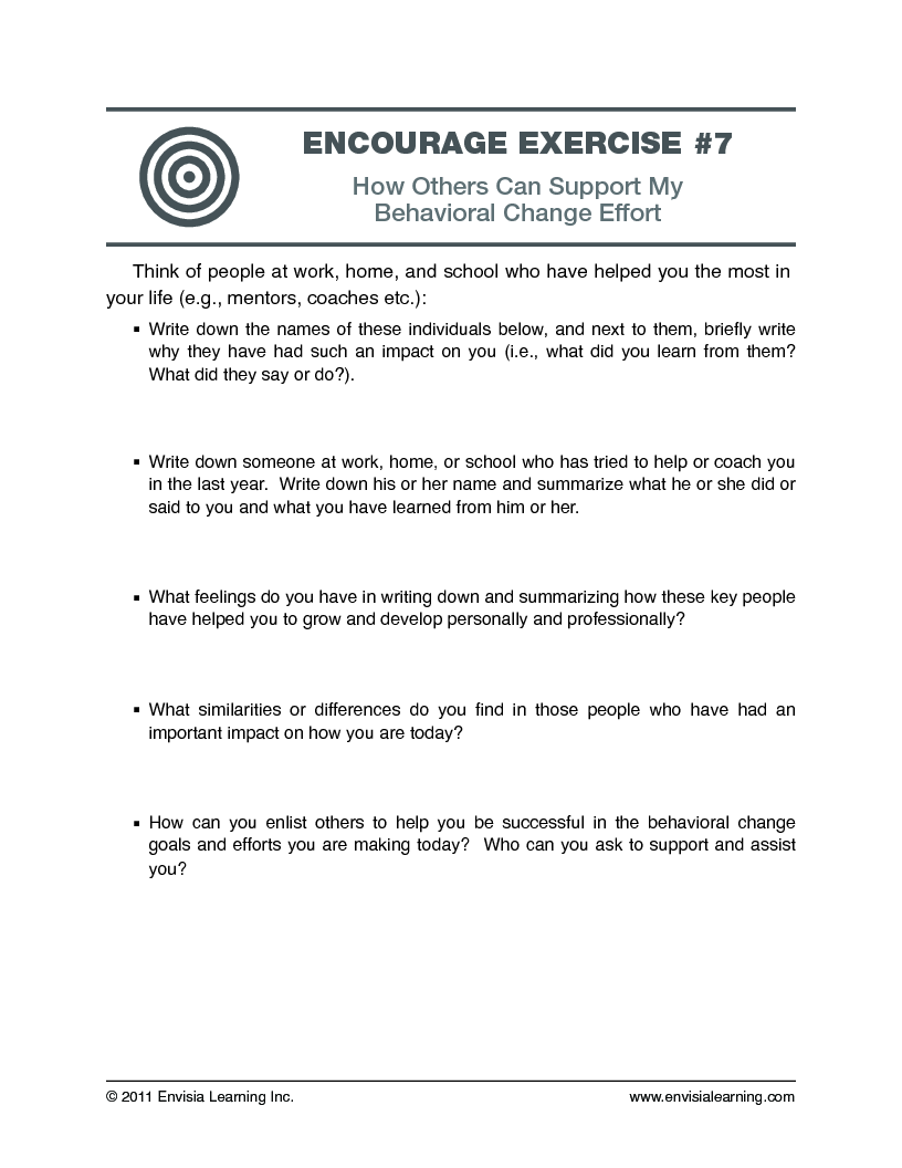 How Others Can Support My Behavioral Change Effort — printable PDF