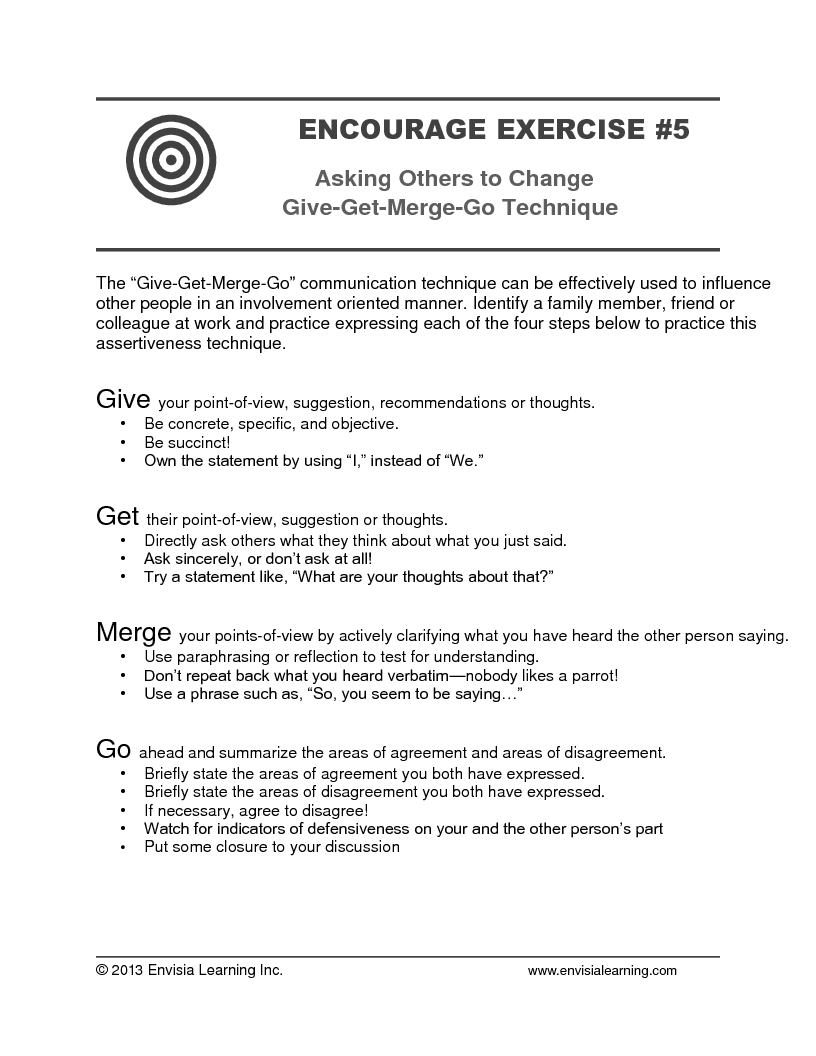 Asking Others to Change by Using GIVE-GET-MERGE-GO Technique — printable PDF