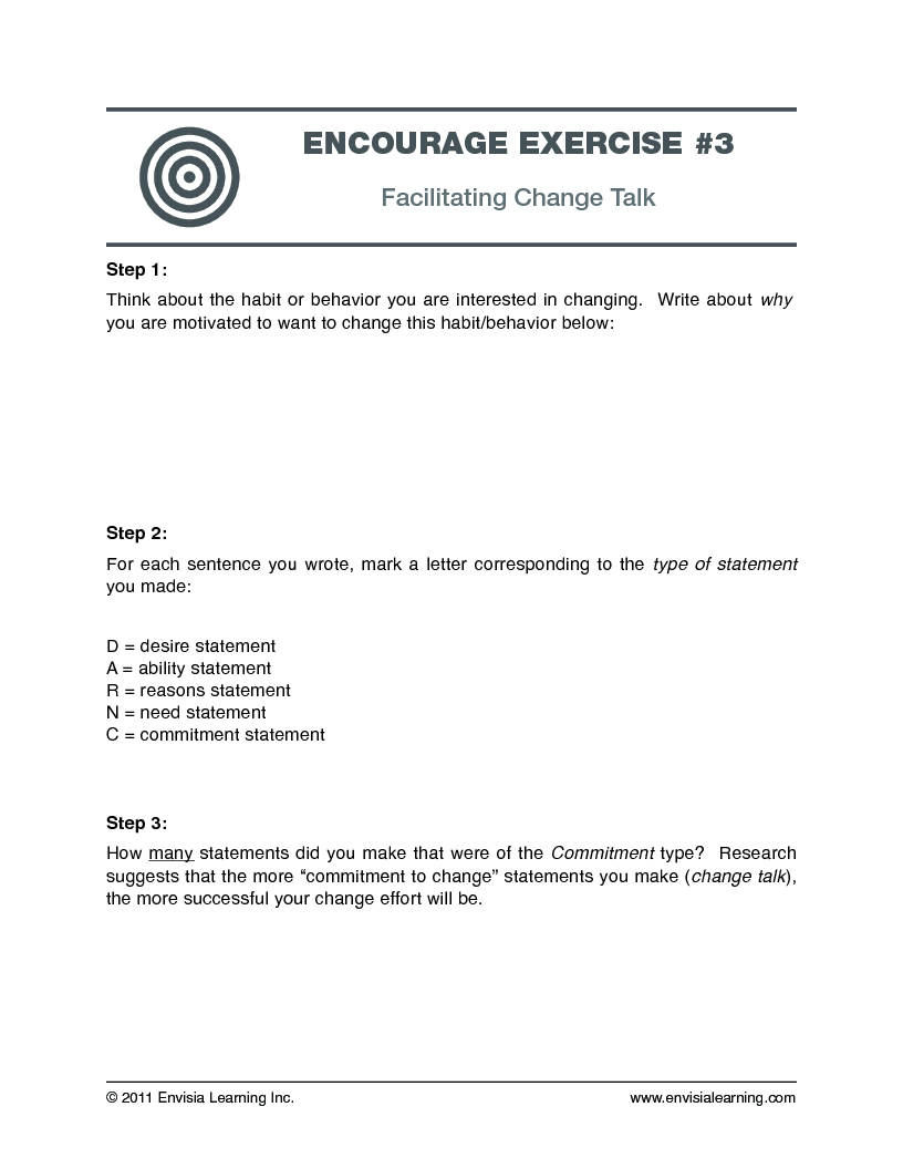 “Facilitating Change Talk” — printable PDF