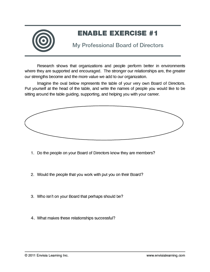 “My Professional Board of Directors” — printable PDF