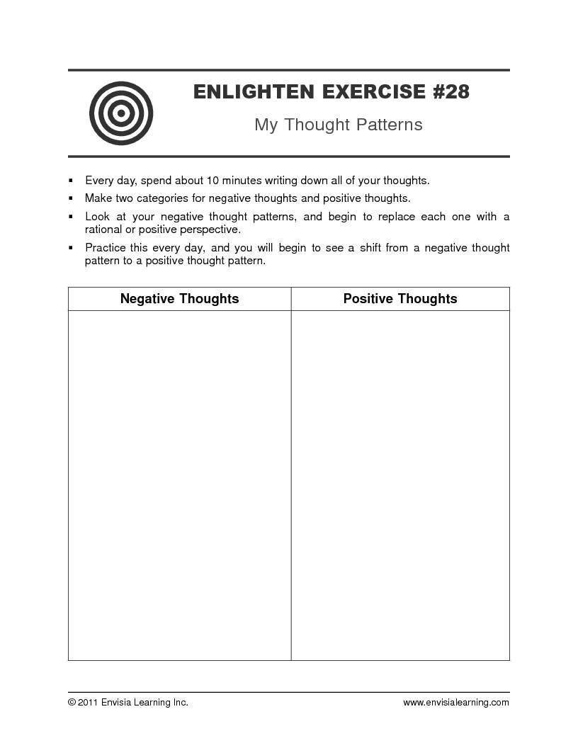 “My Thought Patterns” — printable PDF